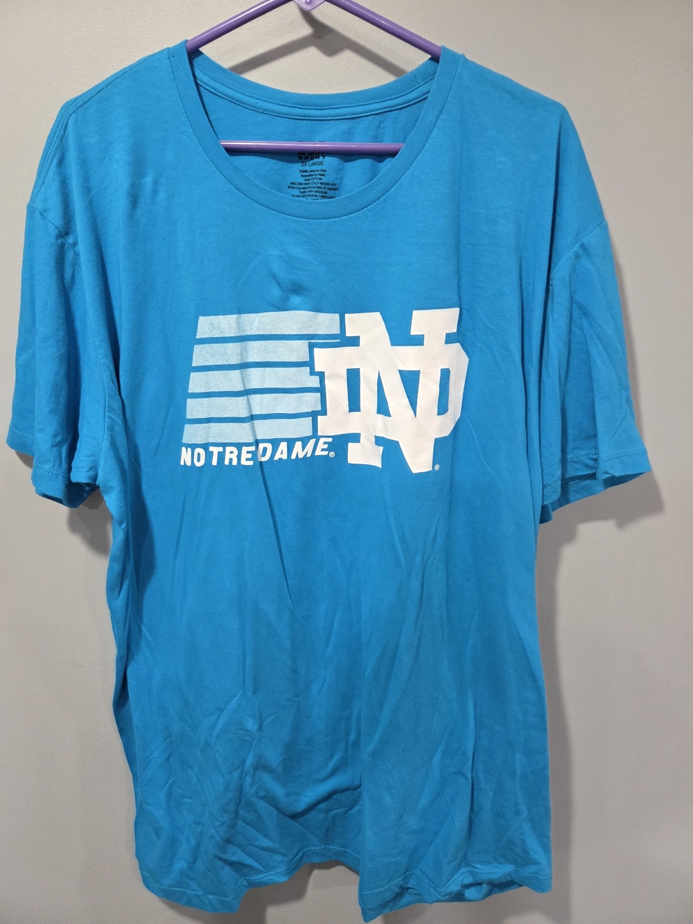 NCAA Turquoise Graphic Notre Dame Short Sleeve Tee
